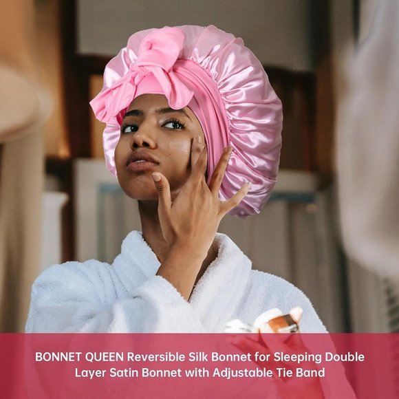Women Silk Sleeping Satin Hair Bonnet - Picture 6 of 7